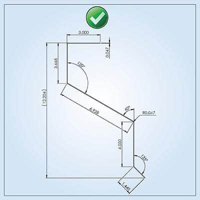 sheet metal dimensioning|simple sheet metal drawings.